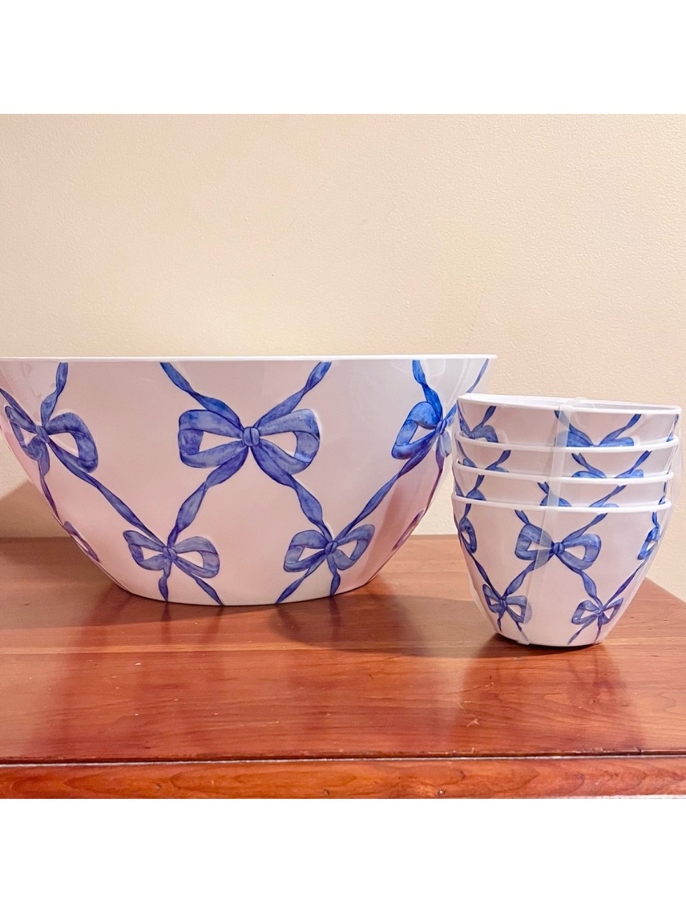 🆕- Shabby Chic- Blue Bow Coquette
Melamine 5-Piece Bowl Set
